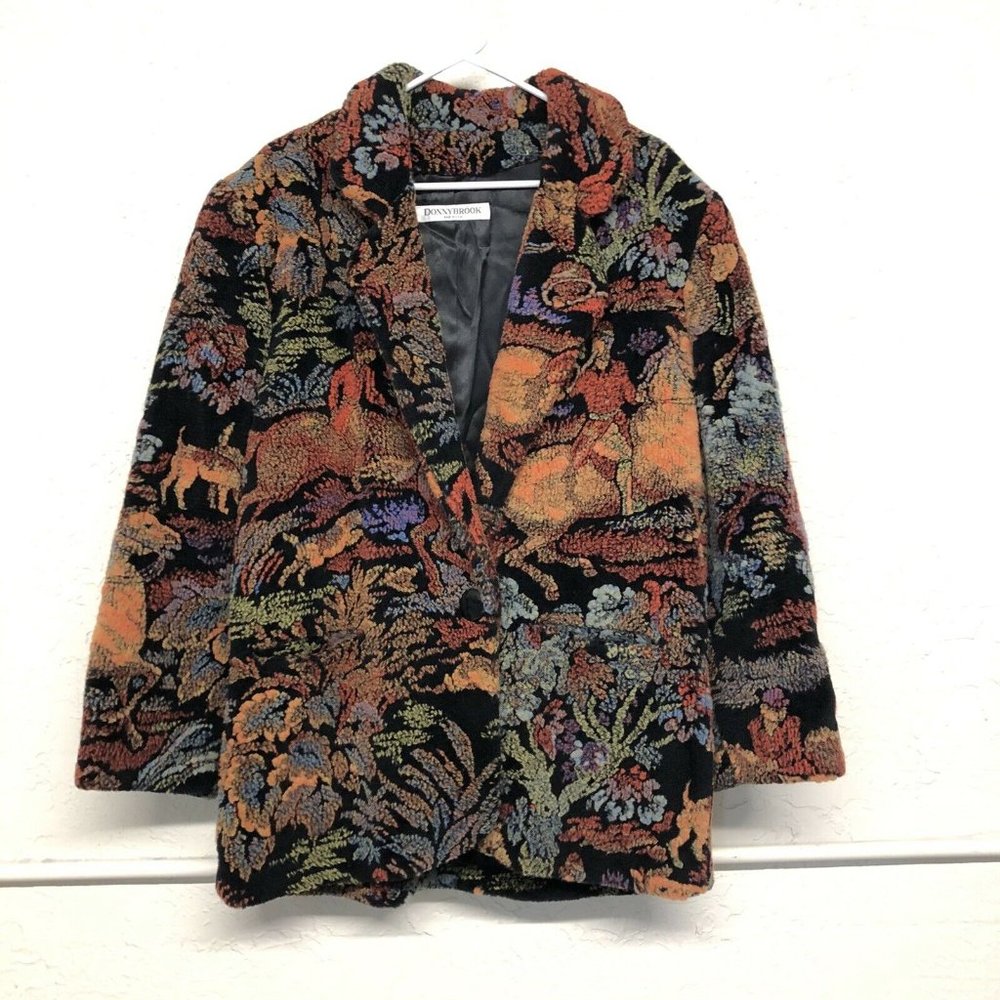 Donnybrook Tapestry Jacket Horse L XL Vintage